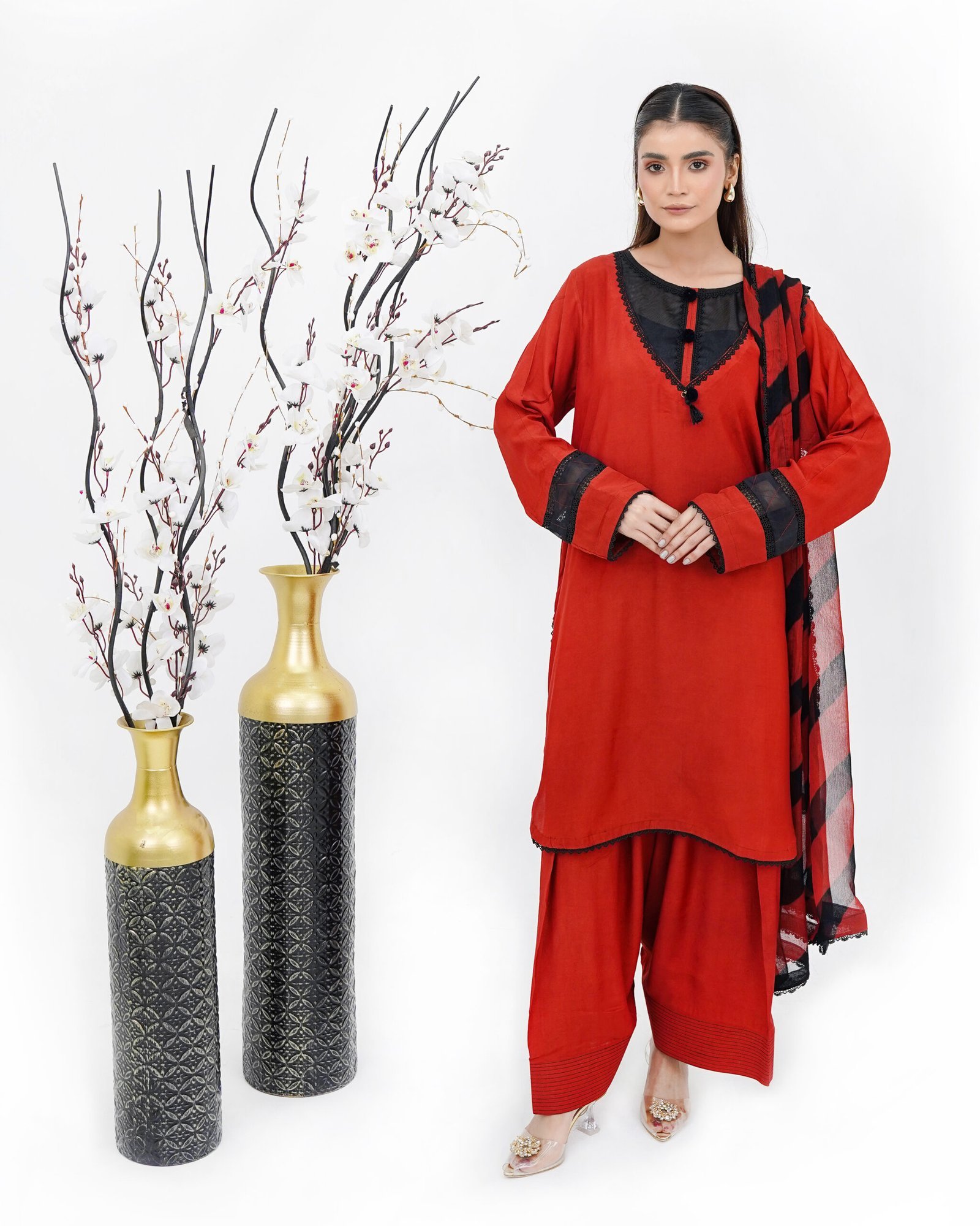 Crimson Dream Stuffed Lawn 3-Piece Suit