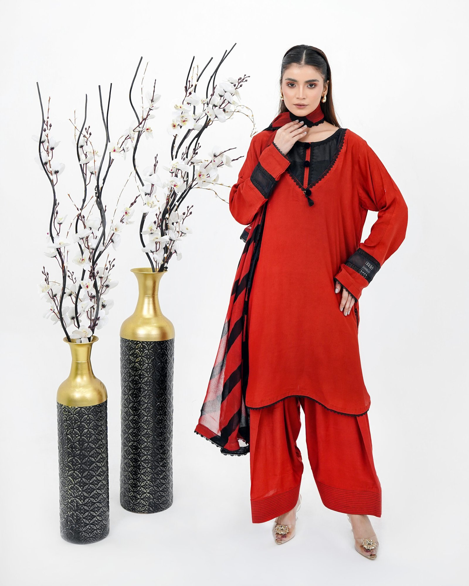 Crimson Dream Stuffed Lawn 3-Piece Suit - Image 2