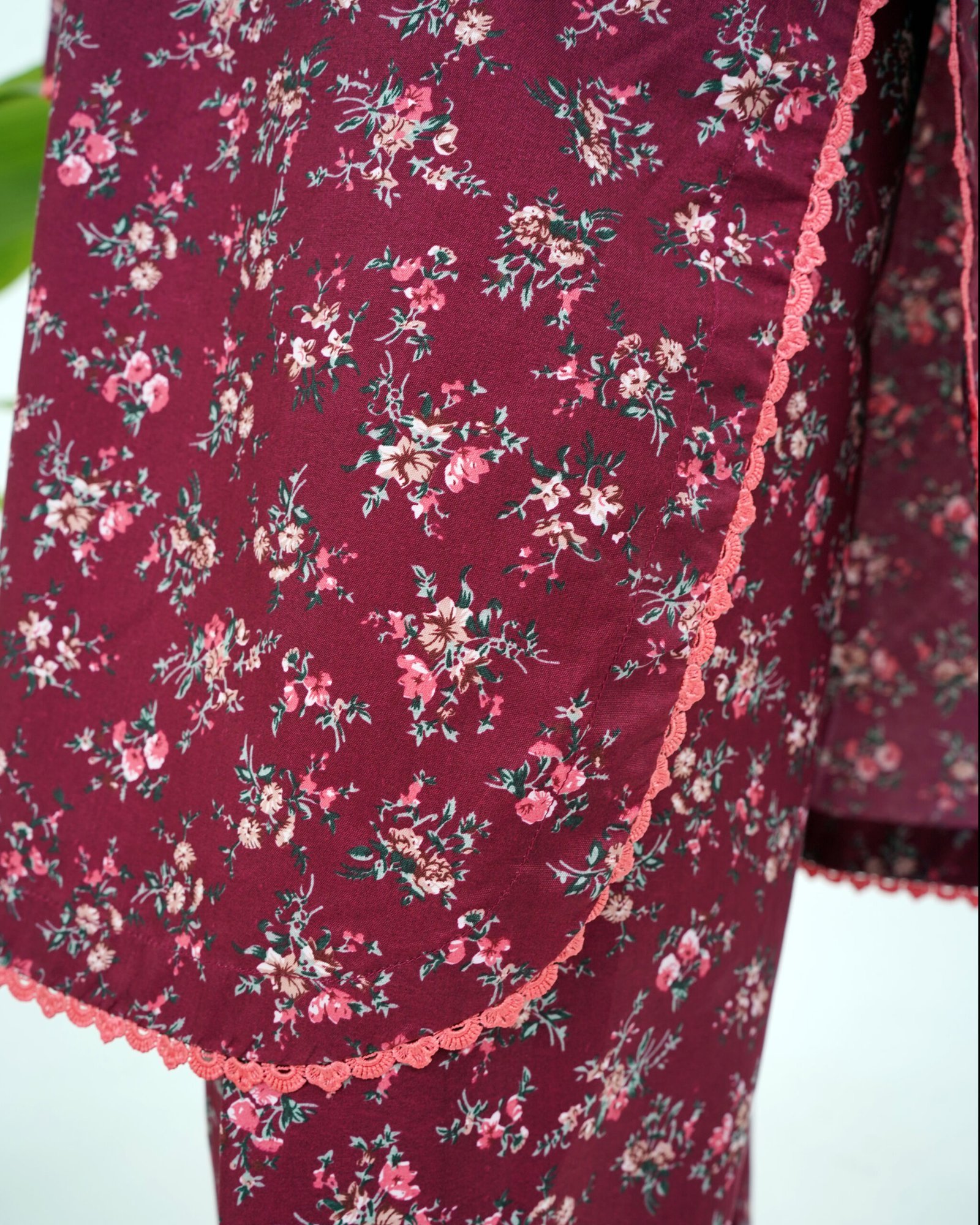 Deep Maroon Allure 2-Piece Cotton Set - Image 2