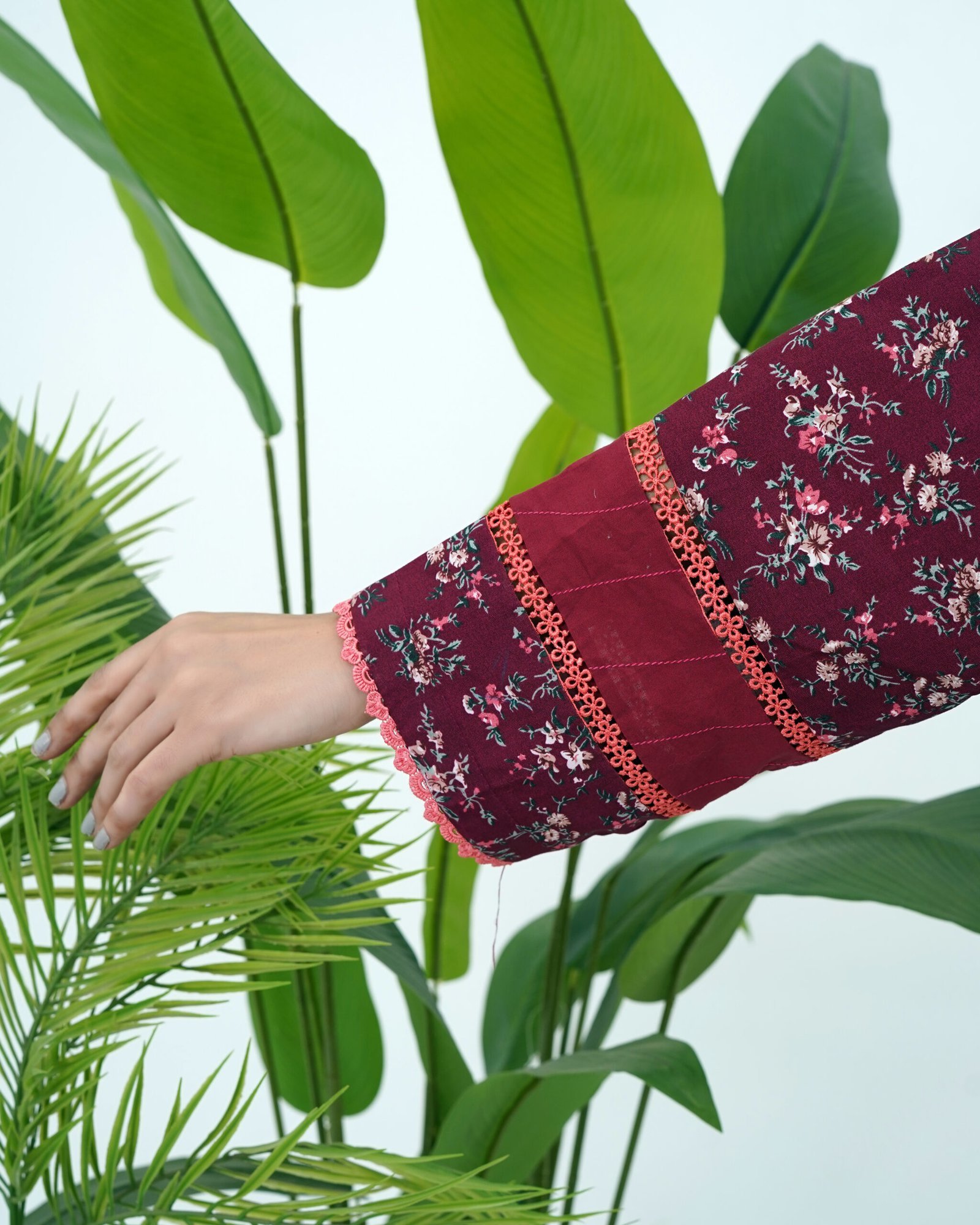 Deep Maroon Allure 2-Piece Cotton Set - Image 4