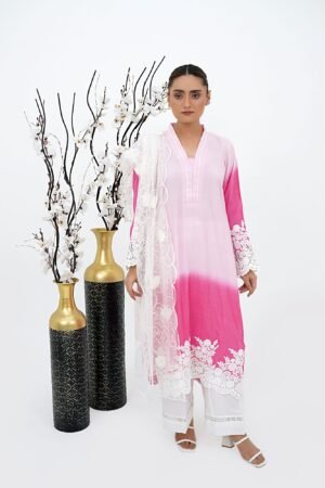 Ivory Blossom Embellished 3-Piece Luxury Lawn Suit