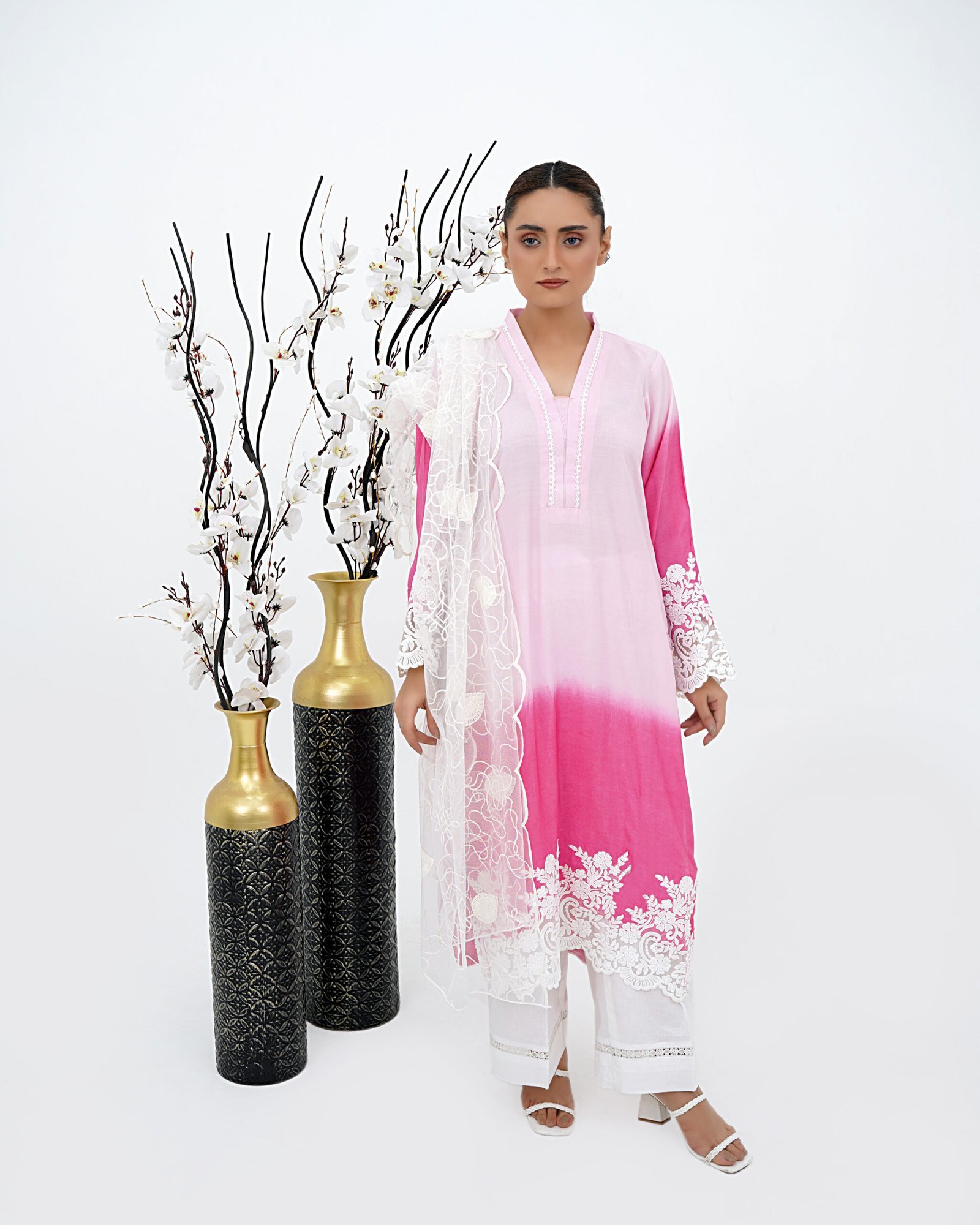 Ivory Blossom Embellished 3-Piece Luxury Lawn Suit