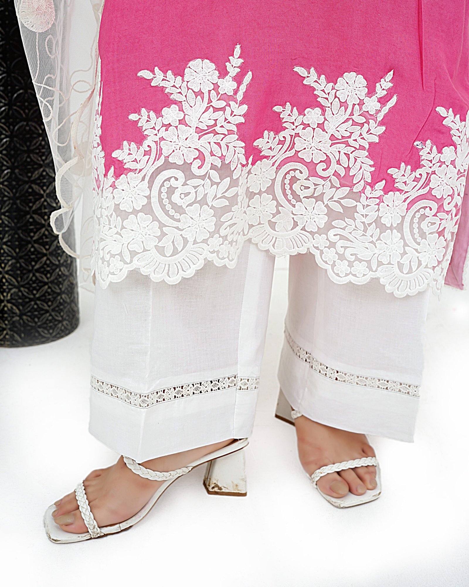 Ivory Blossom Embellished 3-Piece Luxury Lawn Suit - Image 2