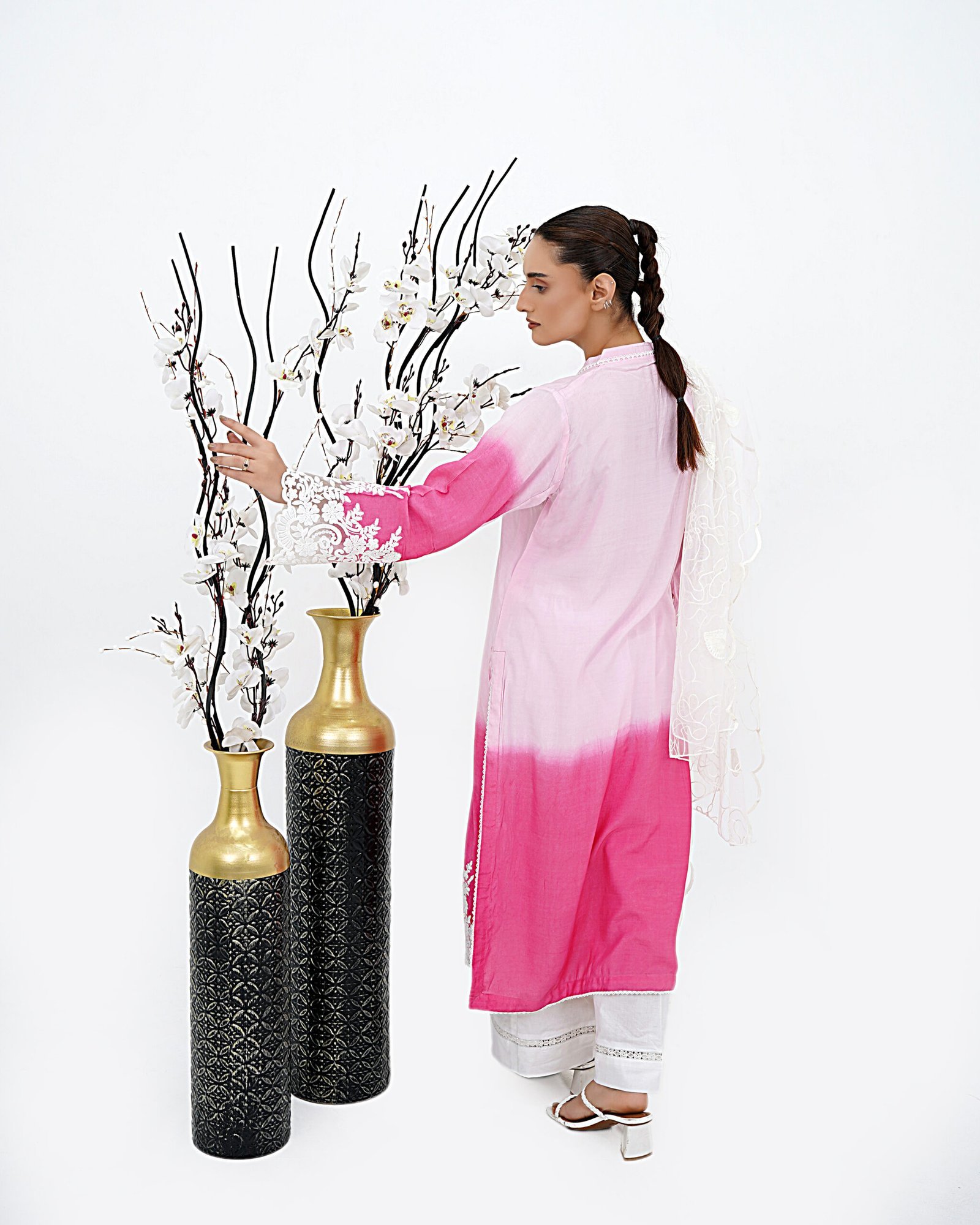 Ivory Blossom Embellished 3-Piece Luxury Lawn Suit - Image 5