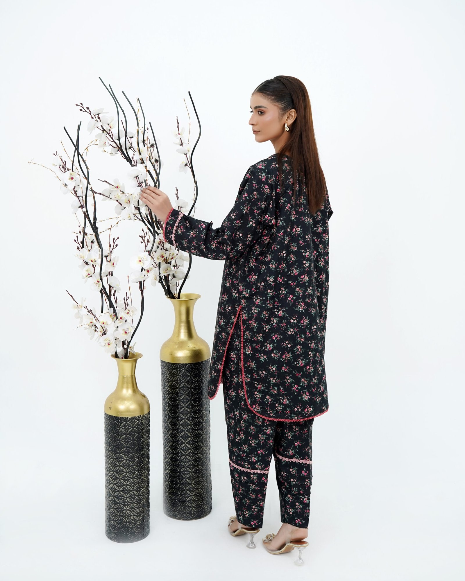 Monochrome Grace 2-Piece Cotton Outfit - Image 2