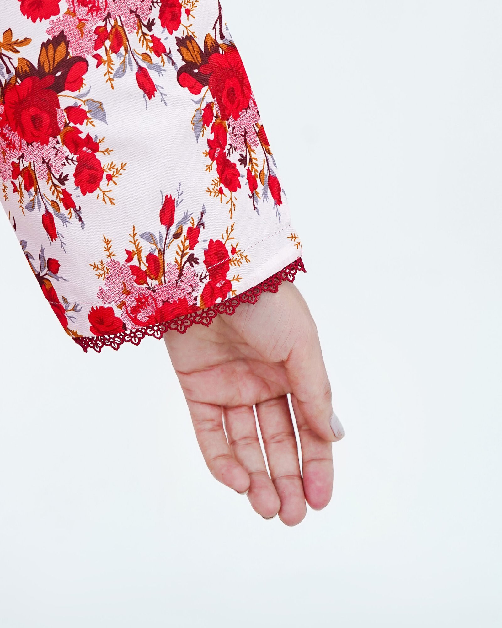 Pink Petal Print 2-Piece Cotton Ensemble - Image 4